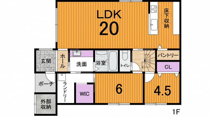 彦根市開出今町、新築一戸建ての間取り画像です