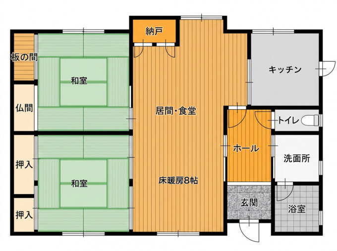 彦根市平田町、中古一戸建ての間取り画像です