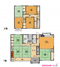 彦根市開出今町、中古一戸建ての間取り画像です