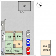 彦根市城町、中古一戸建ての間取り画像です