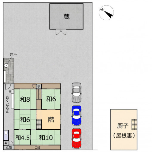 彦根市城町、中古一戸建ての間取り画像です