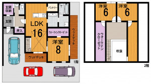 彦根市野瀬町、中古一戸建ての間取り画像です