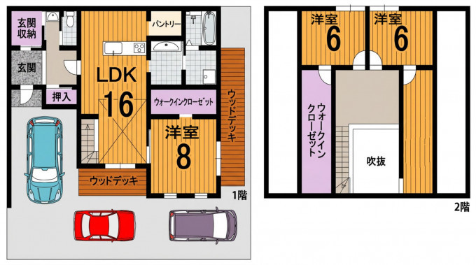 彦根市野瀬町、中古一戸建ての間取り画像です