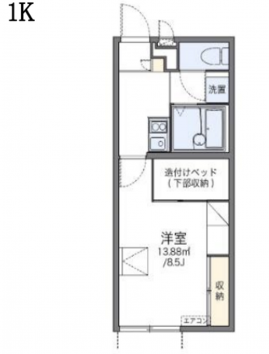 彦根市野田山町、収益物件/アパートの間取り画像です