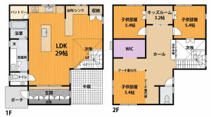 彦根市開出今町、中古一戸建ての間取り画像です