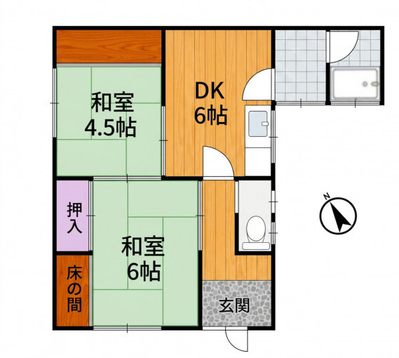 彦根市後三条町、中古一戸建ての間取り画像です