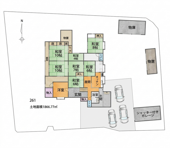 彦根市金田町、中古一戸建ての間取り画像です