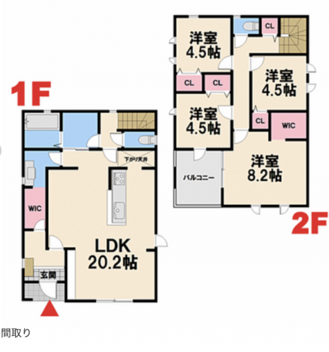 彦根市平田町、新築一戸建ての間取り画像です