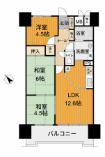 彦根市岡町、中古マンションの間取り画像です
