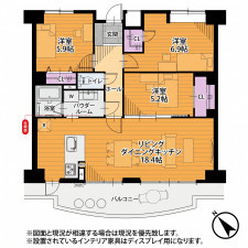 彦根市古沢町、中古マンションの間取り画像です