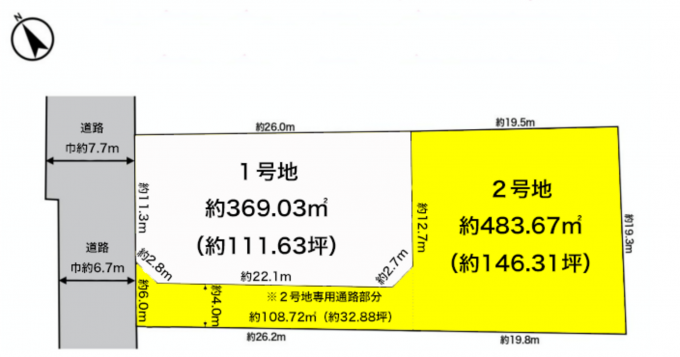 彦根市日夏町、土地の間取り画像です