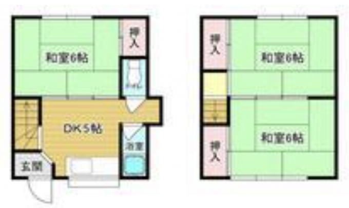 彦根市松原町、中古一戸建ての間取り画像です