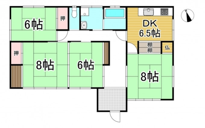 いわき市渡辺町、中古一戸建ての間取り画像です