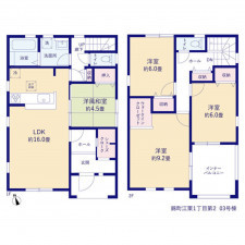 いわき市錦町、新築一戸建ての間取り画像です