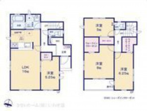 いわき市小名浜、新築一戸建ての間取り画像です