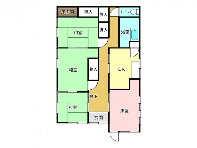 北茨城市中郷町、中古一戸建ての間取り画像です