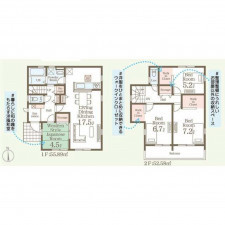 いわき市泉滝尻、新築一戸建ての間取り画像です
