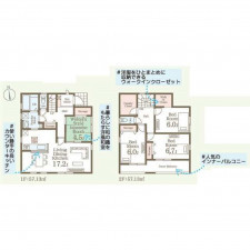 いわき市泉滝尻、新築一戸建ての間取り画像です