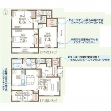 いわき市小名浜、新築一戸建ての間取り画像です