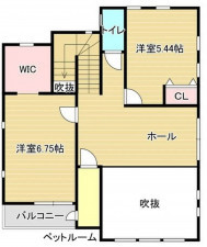 いわき市泉もえぎ台、中古一戸建ての間取り画像です