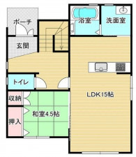 いわき市泉もえぎ台、中古一戸建ての間取り画像です