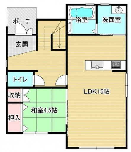 いわき市泉もえぎ台、中古一戸建ての間取り画像です