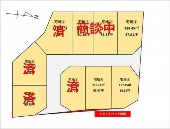 いわき市勿来町、土地の間取り画像です