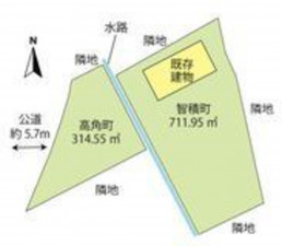 四日市市智積町、土地の間取り画像です