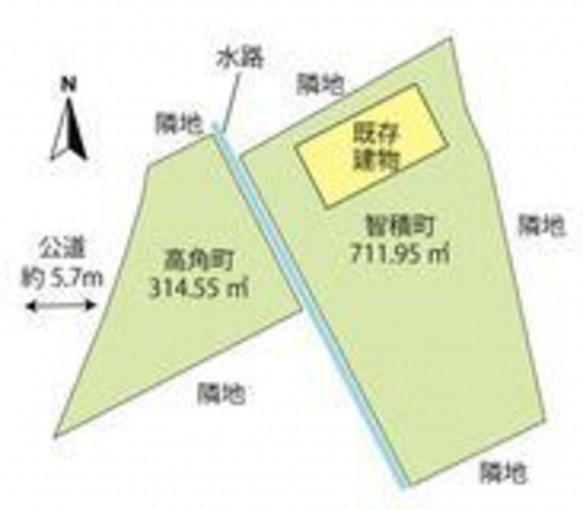 四日市市智積町、土地の間取り画像です