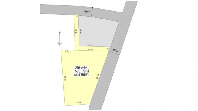 四日市市平尾町、土地の間取り画像です
