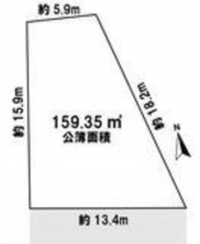 四日市市小古曽、土地の間取り画像です