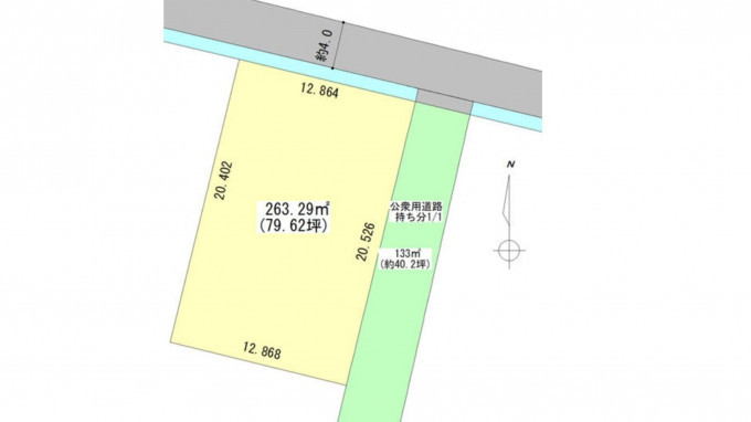 四日市市釆女町、土地の間取り画像です