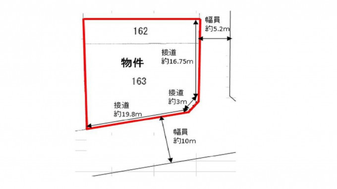 四日市市笹川、土地の間取り画像です