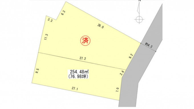 四日市市東坂部町、土地の間取り画像です