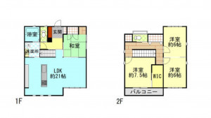 四日市市大字泊村、中古一戸建ての間取り画像です