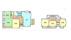 四日市市浮橋、中古一戸建ての間取り画像です