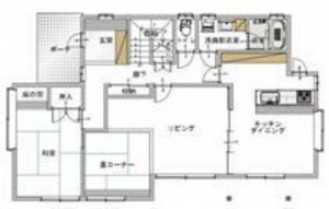 四日市市桜台、中古一戸建ての間取り画像です