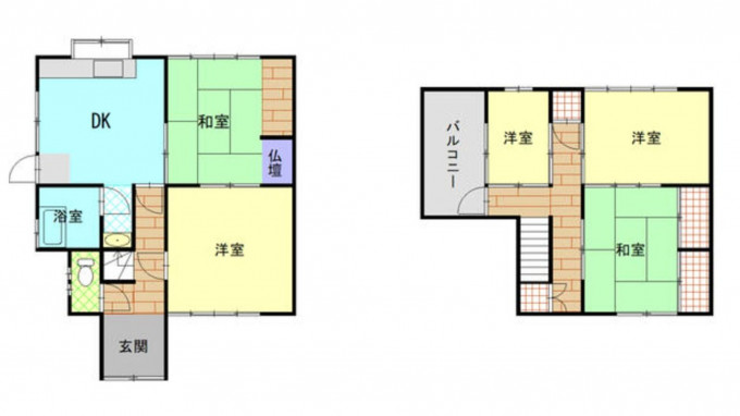 四日市市富田、中古一戸建ての間取り画像です