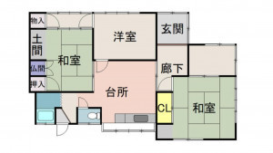 四日市市小古曽、中古一戸建ての間取り画像です