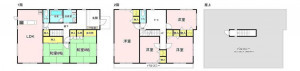 四日市市釆女が丘、中古一戸建ての間取り画像です