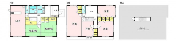 四日市市釆女が丘、中古一戸建ての間取り画像です