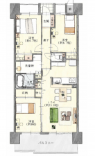 四日市市前田町、中古マンションの間取り画像です