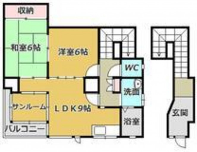 四日市市北浜田町、中古マンションの間取り画像です