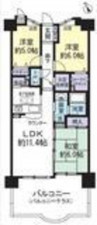 四日市市鵜の森、中古マンションの間取り画像です