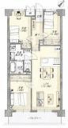 四日市市下之宮町、中古マンションの間取り画像です