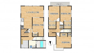 四日市市山城町、中古一戸建ての間取り画像です