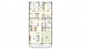 四日市市日永西、中古マンションの間取り画像です