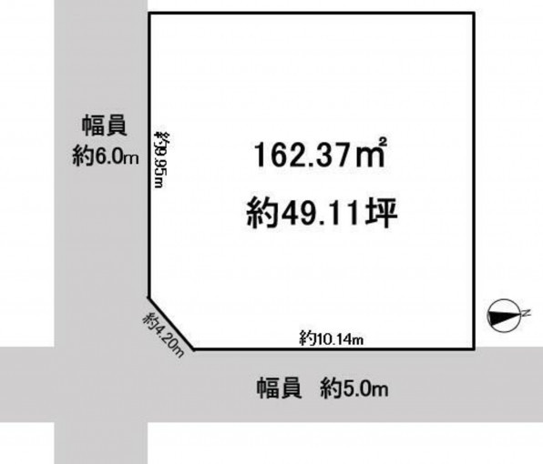 四日市市小古曽、土地の間取り画像です
