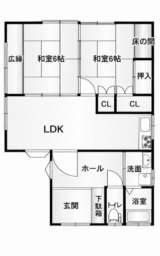 鹿児島市東谷山、中古一戸建ての間取り画像です