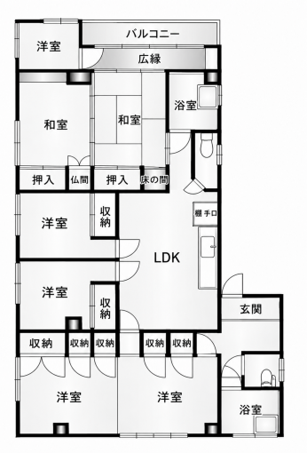 鹿児島市田上台、中古一戸建ての間取り画像です